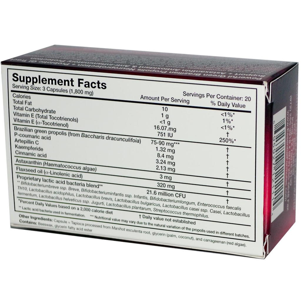 Dr. Ohhiras Propolis Plus 60 Kapseln mit Brazilian Green Propolis, Probiotic Extract und Astaxanthin
