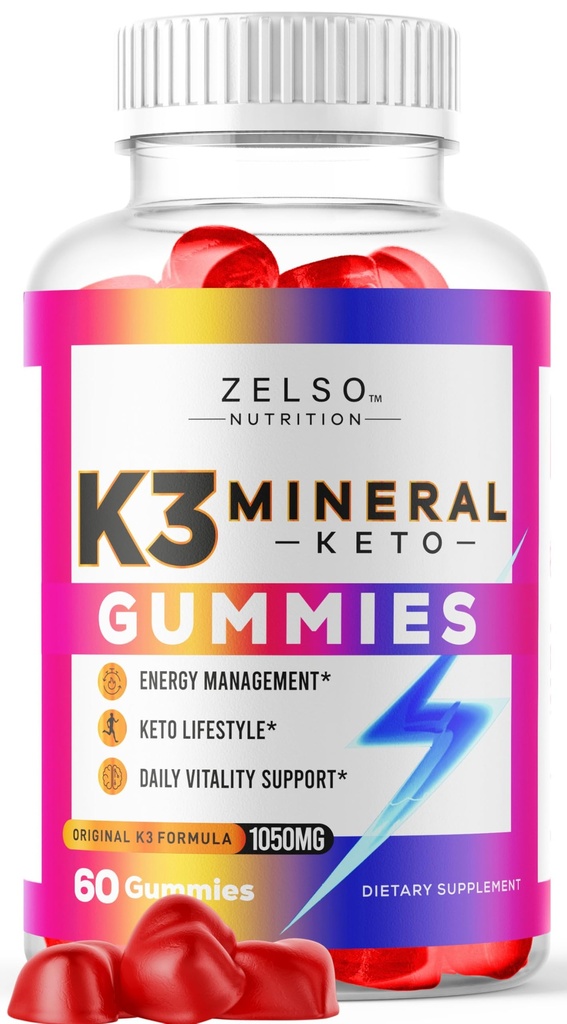 K3 Mineral Gummies Keto - Keto K3 Mineral Gummies, K3 Mineral Formule avancée Gummies - K3 supplément de vitamine, Keto ACV Gummies K3 Mineral Gummy - 60 Gummies pour 1 mois