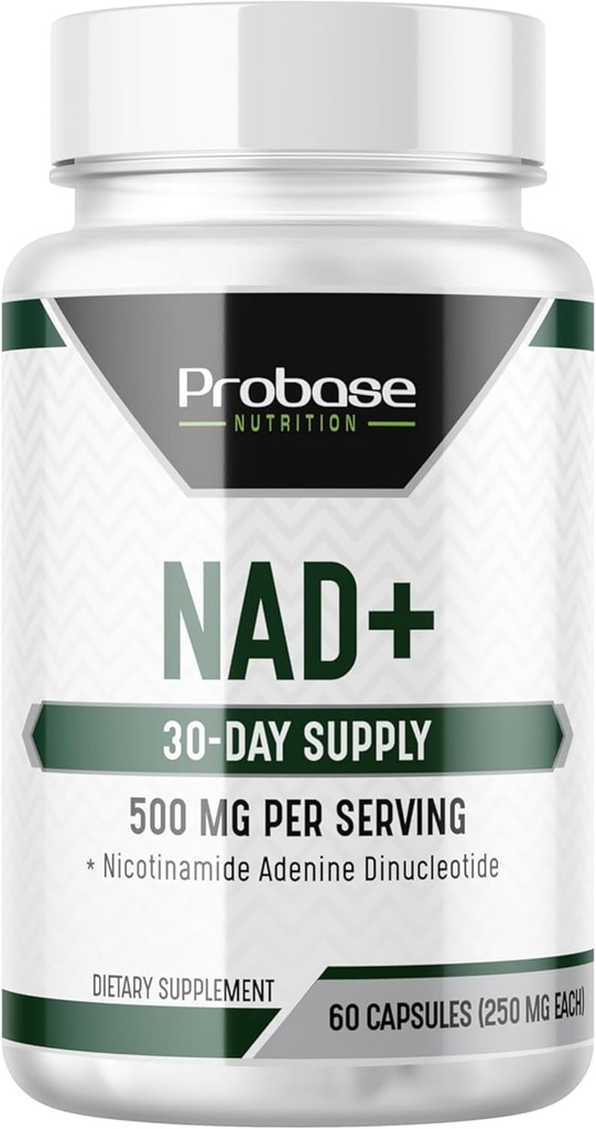 Probase Nutrition NAD Ergänzung 500mg hohe Potenz 30 Tage Versorgung NAD Maximizer Ähnlich Nicotinamid Riboside Vegan Non GMO Dritte Prüfung