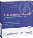 WELMATE - Caplets anti-diarrhéiques (24 Caplets) - Loperamide HCL 2 mg - Diarrhée Symptôme Relief - Relief de l'estomac à l'envers - Anti-diarrhée Pills - Sur-le-Counter Médicaments