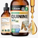 BIO KRAUTER Quinine pour la teinture de crampes de jambes - Extrait d'écorce de Cinchona - Liquide de quinine végétalienne - Extrait sans alcool et sans sucre 4 Fl.Oz.