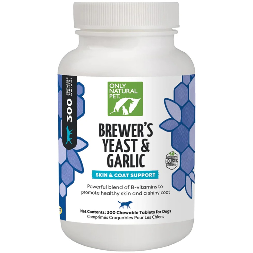 Nur natürliche Pet Brewer's Yeast & Knoblauch Chewables - All-Natural Flea & Tick Prävention für Hunde - Fortified with B Vitamins - Promotes Gesunde Haut & Coat - 300 Count Tablet