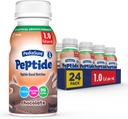 Peptide de PediaSure 1.0 Cal,24 Compte, Complète, Nutrition Balanced pour les enfants avec des conditions d'IG, formule à base de peptide, avec 7g de protéines et prébiotiques, pour l'alimentation orale ou de tube, chocolat, 8-fl-oz bouteille