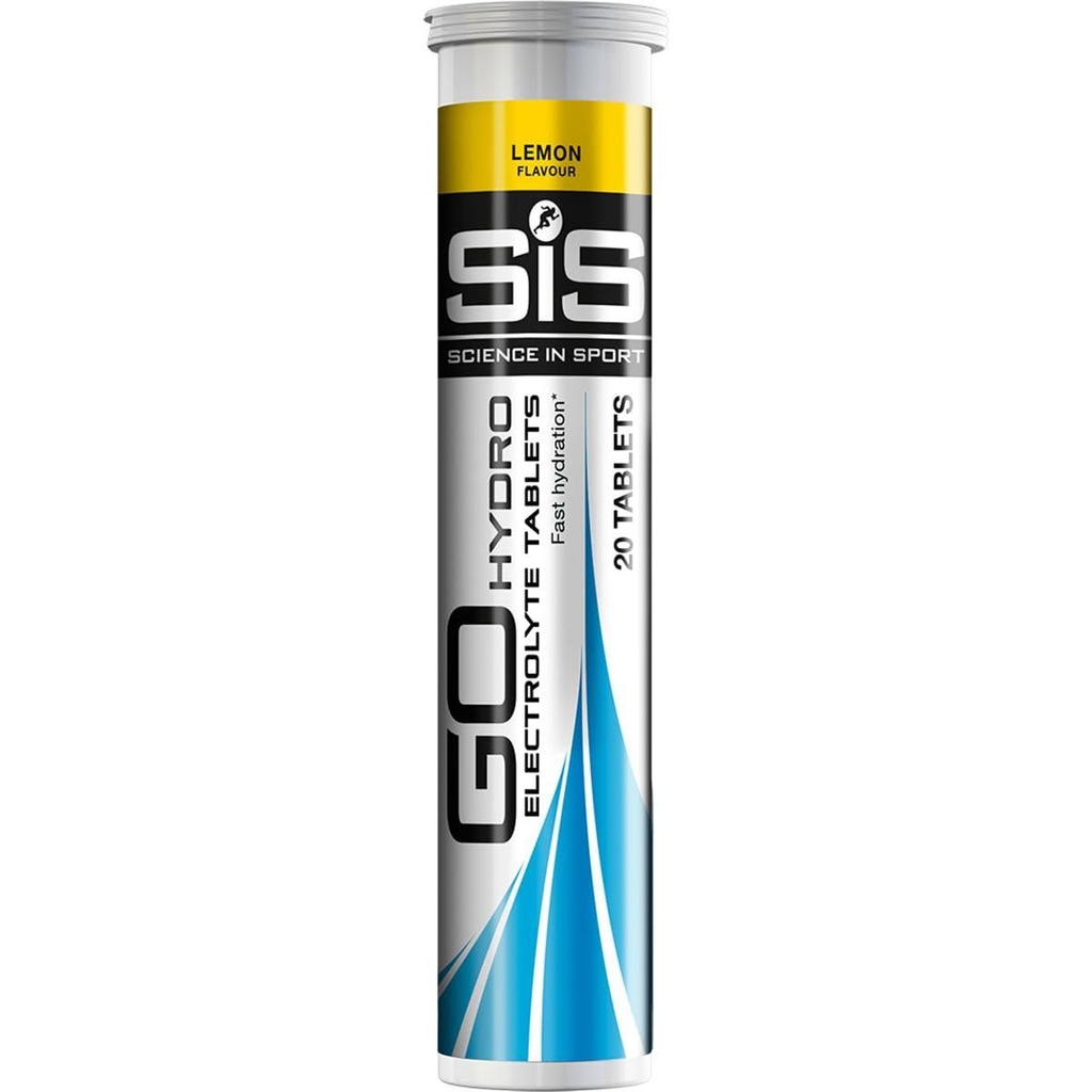 Comprimés hydroélectrolytiques SIS, Tables électrolytiques pour l'hydratation, Boissons sportives d'endurance améliorées pour la course, le cyclisme, le triathlon, le citron - 20 comprimés - 1 emballage