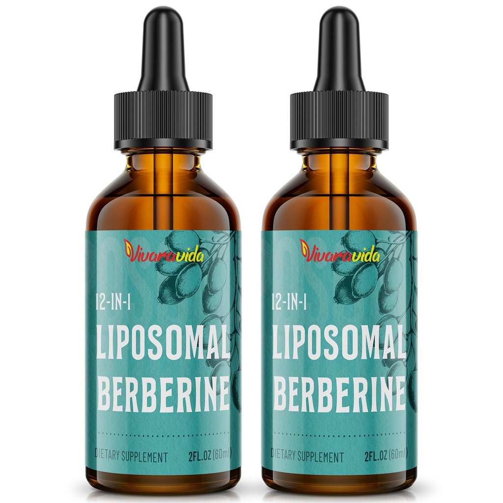 Berberine HCI Supplement 3000 mg - Liposomal Berberine HCI Liquid - AMPK-Aktivator mit Kurkuma, Ceylon Cinnamon, 12 Natürliche Zutaten - 4 fl oz