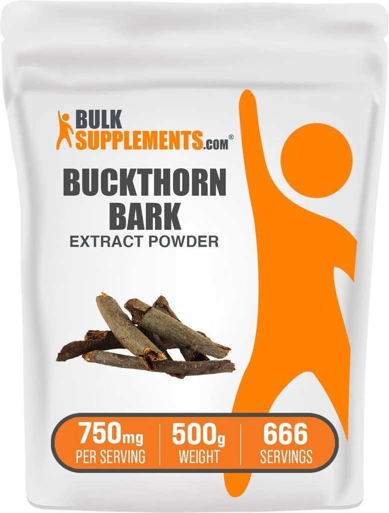 BulkSupplements.com Buckthorn Bark Extrakt Pulver - Buckthorn Bark Pulver, Kräuterergänzung - Vegan & Gluten Free, 750mg pro Servierung, 500g (1.1 lbs) (Pack von 1)