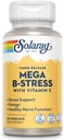 SOLARAY Mega Vitamin B-Stress, Timed-Release Vitamin B Complex mit 1000 mg Vitamin C für Stress, Energie, Rote Blutzelle & Immununterstützung, 60 Tage Garantie, Vegan, 20 Portionen, 60 VegCaps