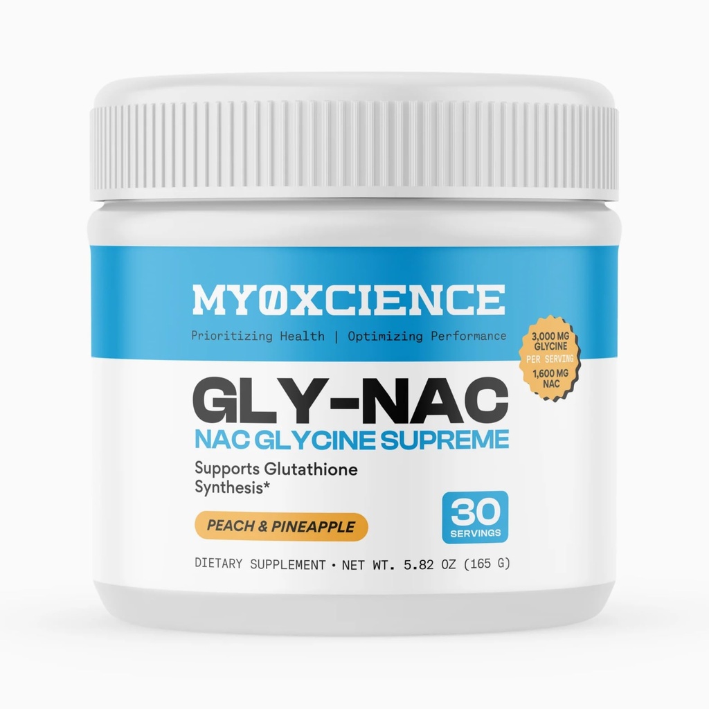 MYOXCIENCE NAC Glycine Supreme | N-Acetyl-L-Cystein, Glycin und Taurine Kombination (Natural Peach und Ananas Flavor) (30 Servierungen)