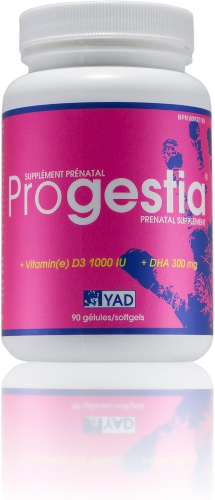 Progestia Pränatale Vitamine für Frauen mit Omega-3 Fettsäuren EPA, DHA, Folsäure, Eisen, Vitamine und Nährstoffe für Pre Während, & Post Schwangerschaft (90 Pillen 3 Monat Versorgung).
