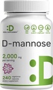 DEAL SUPPLEMENT D Mannose 500mg Kapseln (2.000mg pro Servieren), 240 Veggie Pillen – Fast Acting Water-Soluble Form – Extra Strength Urinary Tract (UTI) Health Support – Non-GMO, Vegan Freundlichkeit