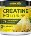 KON-CRET Kreatin HCI Pulver | Muskel, kognitiv, Cellular Energy Support | Keine Bloating oder Cramps | USA Made & NSF Zertifiziert | Ananas (100 Servieren)