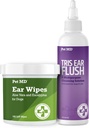 Pet MD Hundereinigung Wipes mit Aloe und Eucalyptus + Tierversuche Flush Cat & Dog Ear Cleaner