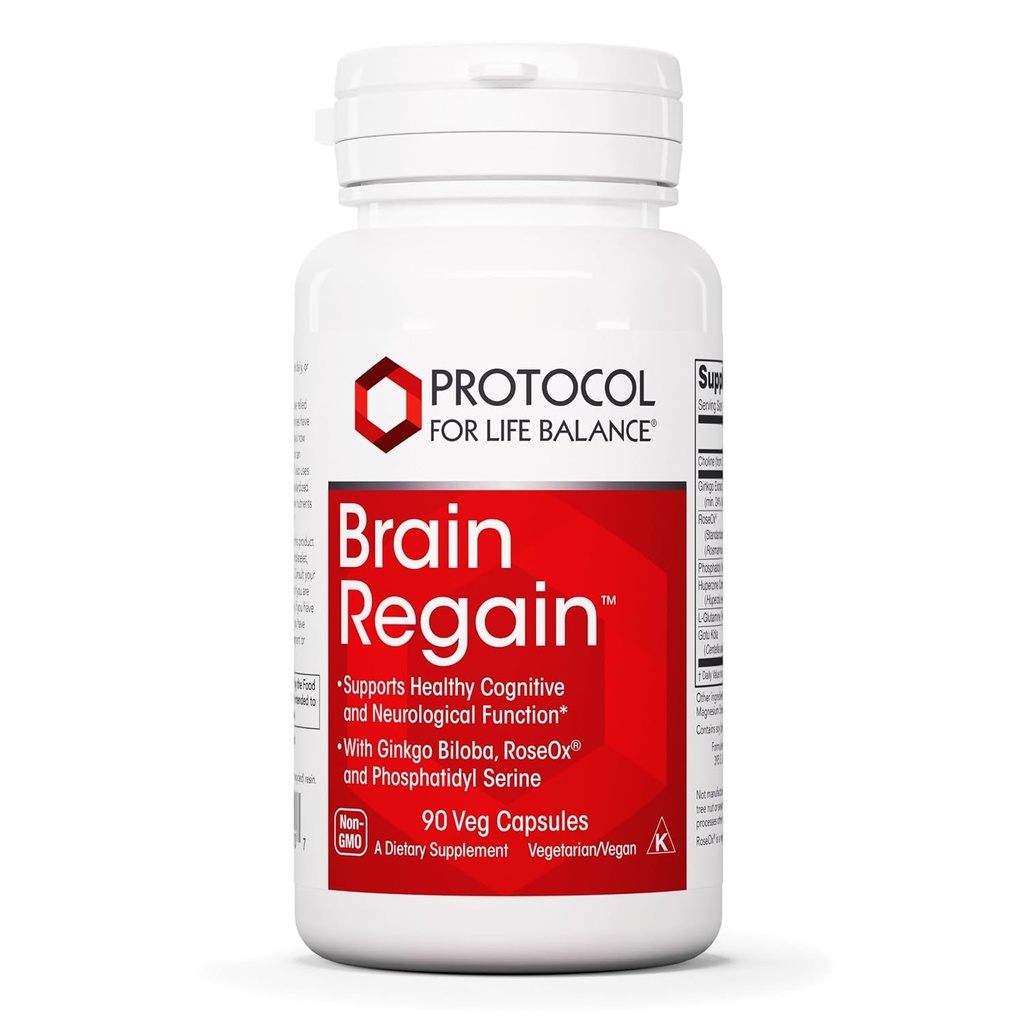 Protokoll Brain Regain - Brain Support* - mit Phosphatidylserin - Brain Health Supplement* - Vascular Health - 90 Veg Caps