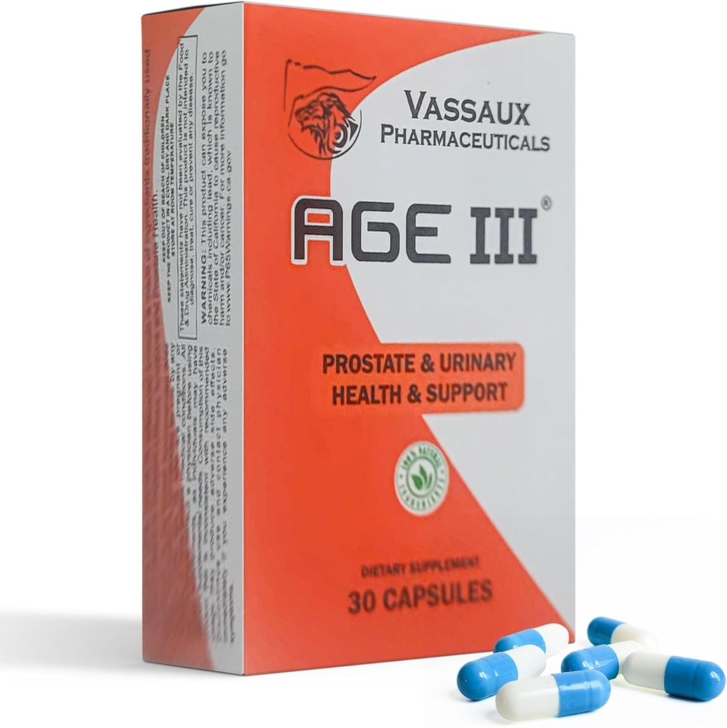 Age III - Natural Prostate Health Formula - Serenoa Repens, Pygeum Africanum, Cucurbita Pepo Blend for BPH Relief - Enlarged Prostate