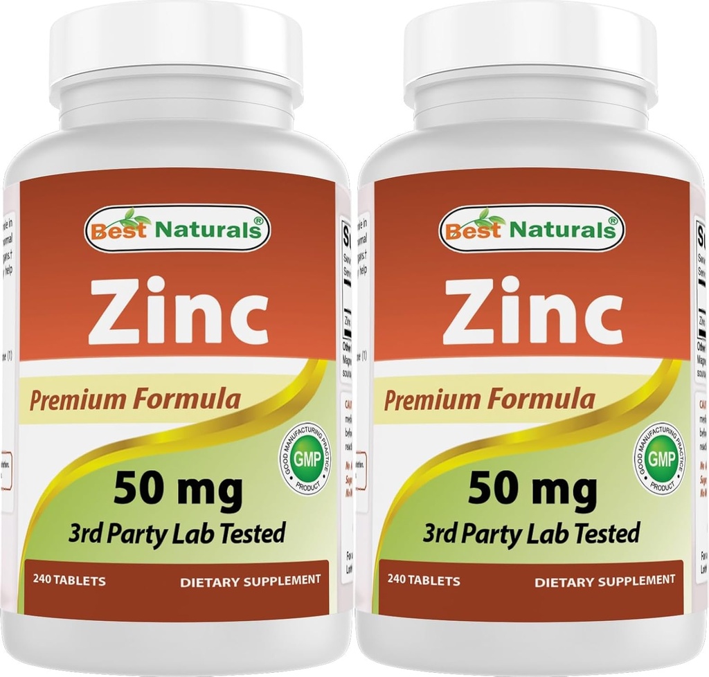Beste Natürliche Zink Ergänzung als Zink Gluconate 50mg 240 Tabletten Packung von 2