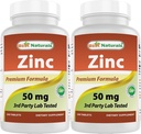 Beste Natürliche Zink Ergänzung als Zink Gluconate 50mg 240 Tabletten Packung von 2