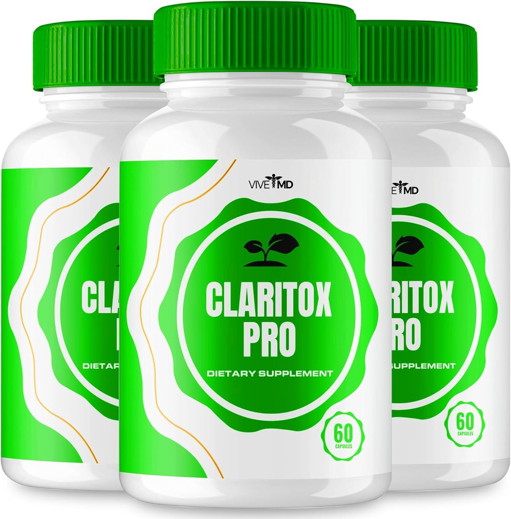 VIVE MD Claritox Pro for Vertigo Capsules, Claritox Pro for Vertigo Reviews, ClaritoxPro for Vertigo Support Supplement, Maximum Strength Nootropic Dietary Formula Pills (3 Pack)