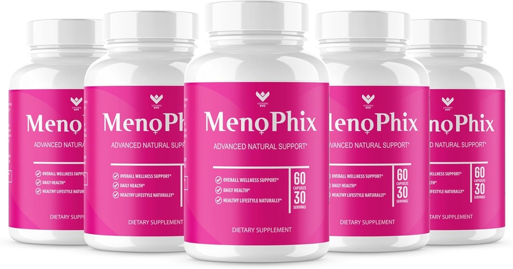 (5 PACK) MenoPhix Menopause Natural Support Capsules - Meno Phix Supplement, Meno Phix Menopause, MenoPhix Supplements for Women Natural Support, MenoPhix Bewertungen (300 Kapseln) 5 Monate Versorgung