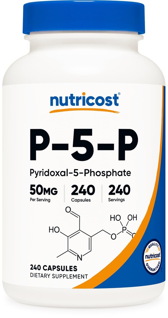 Nutricost P5P Vitamin B6 Supplement 50mg, 240 Kapseln (Pyridoxal-5-Phosphate) - Vegetarisch Freundlich, Non-GMO, Glutenfrei