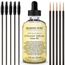 Majestic Pure Castor Oil Eyelash Serum - mit Apple & Argan Stammzellen - Wimpernwachstum Serum für längere dickere Wimpern, Augenbrauen & Haare - Kostenloses Set von Mascara Brush & Eyeliner Applicator - 1 fl oz