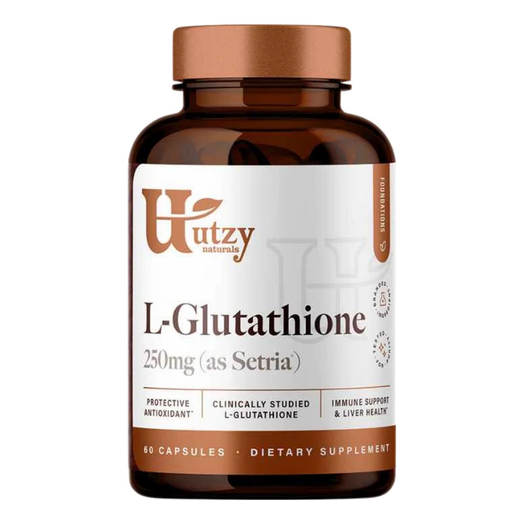 Utzy Naturals L-Glutathion-Support Immune Santé & Antioxydants-Setria® 250mg Forme réduite Glutathion-Supérieure Absorption Fabriquée aux États-Unis 60 Capsules