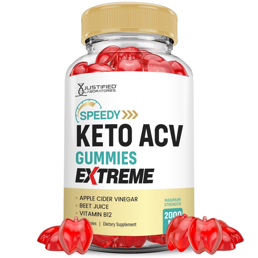 Laboratoires justifiés Speedy Keto ACV Gummies Extreme 2000MG Speedy Keto Gummies Formule avancée vinaigre de cidre de pomme avec jus de betterave grenade poudre B12 végétalien non OGM 60 Gummys