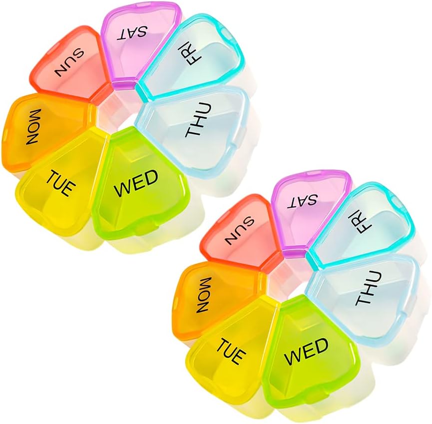 Weekly Large 7 Day Pill Organizer - Pill Box, Case, Container, Travel Dispenser - Fish Oil, Vitamins, Medicine Organizer
