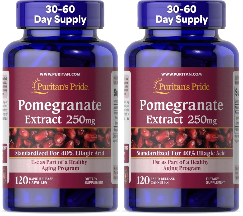 Puritan's Pride Pomegranate Extract, 250 Mg, 120 Count (Pack von 2)