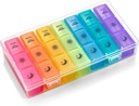 Weekly Pill Organizer Case – 3-Times-a-Day Pille Box - Großer Kunststoffspender mit 7-Daily Morning Noon & Nacht Komponenten für Pillen, Ergänzungen, Fischöle und Vitamine