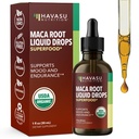 Les gouttes liquides de racine de maca biologique - soutient l'équilibre hormonal, l'humeur et l'énergie chez les femmes et les hommes - Lepidium Meyenii pour soutenir la performance et la vitalité - Non-OGM, végétalien, non aromatisé - 60 portions
