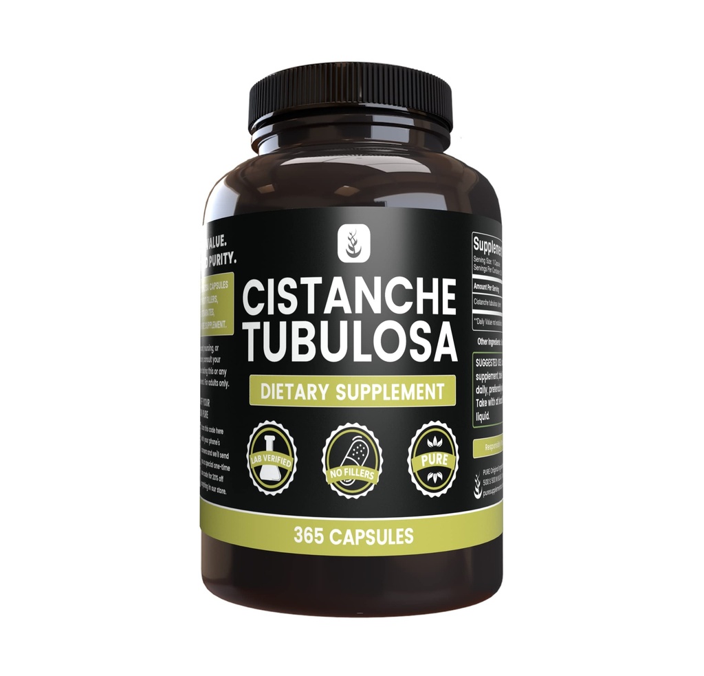 Pure Original Zutaten Cistanche Tubulosa (365 Kapseln) Kein Magnesium oder Reisfüller, Immer rein, Lab Verifiziert