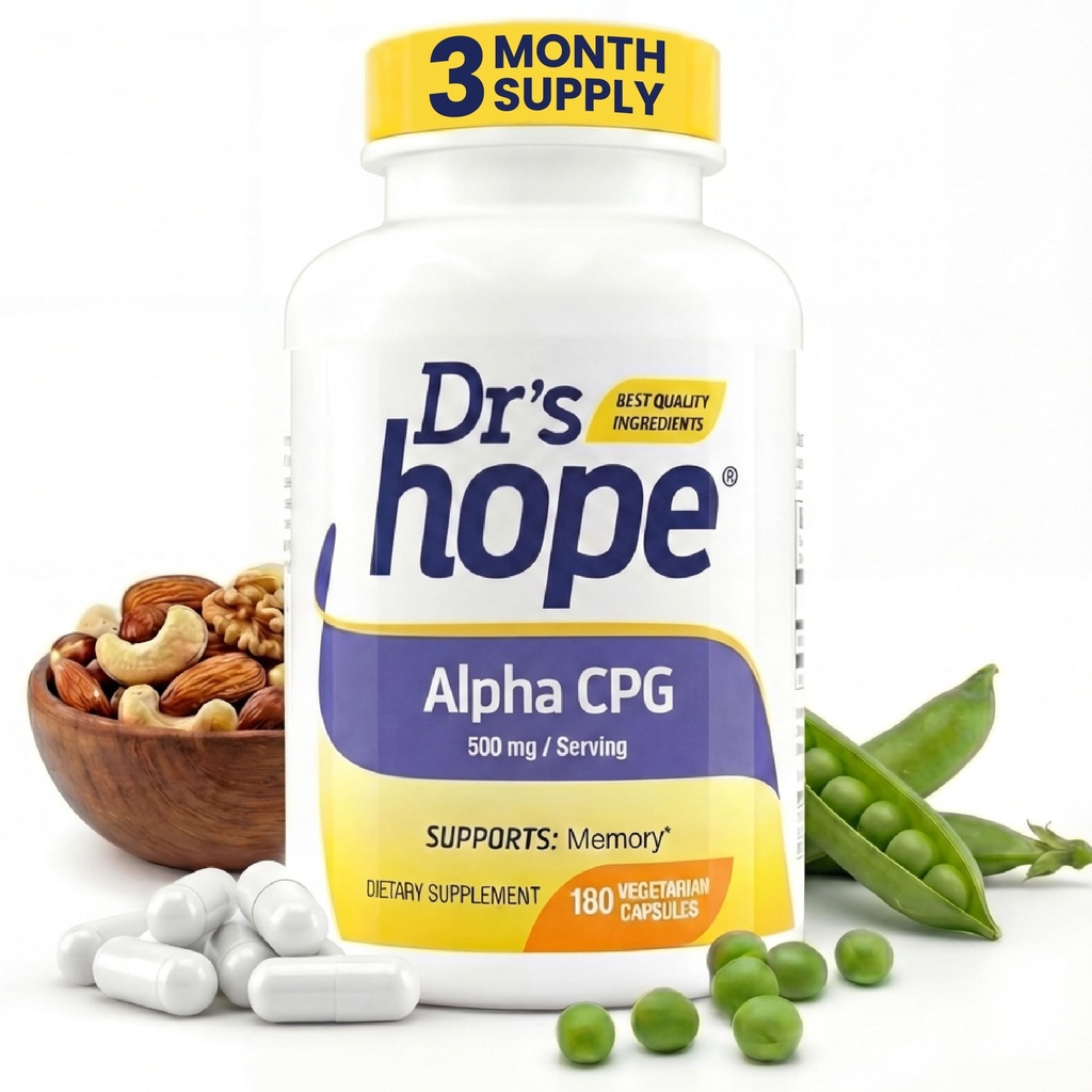 Alpha GPC 500mg, Alpha GPC Supplement - Unterstützt Speicher und kognitive Funktion - 180 Veggie Kapseln, Made in USA