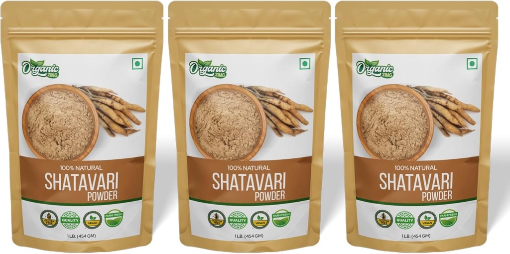 Poudre de Shatavari biologique - 16 oz (paquet de 3)