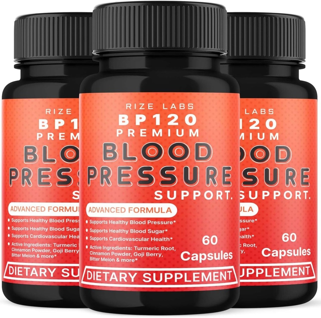 rize labs (3 Pack) BP120 Premium Nahrungsergänzungsmittel, BP120 Premium Tablets Unterstützt Entzündungen, BP120 Premium stärkt Support Pillen, BP120 Premium Stärke Bewertungen (180 Kapseln)
