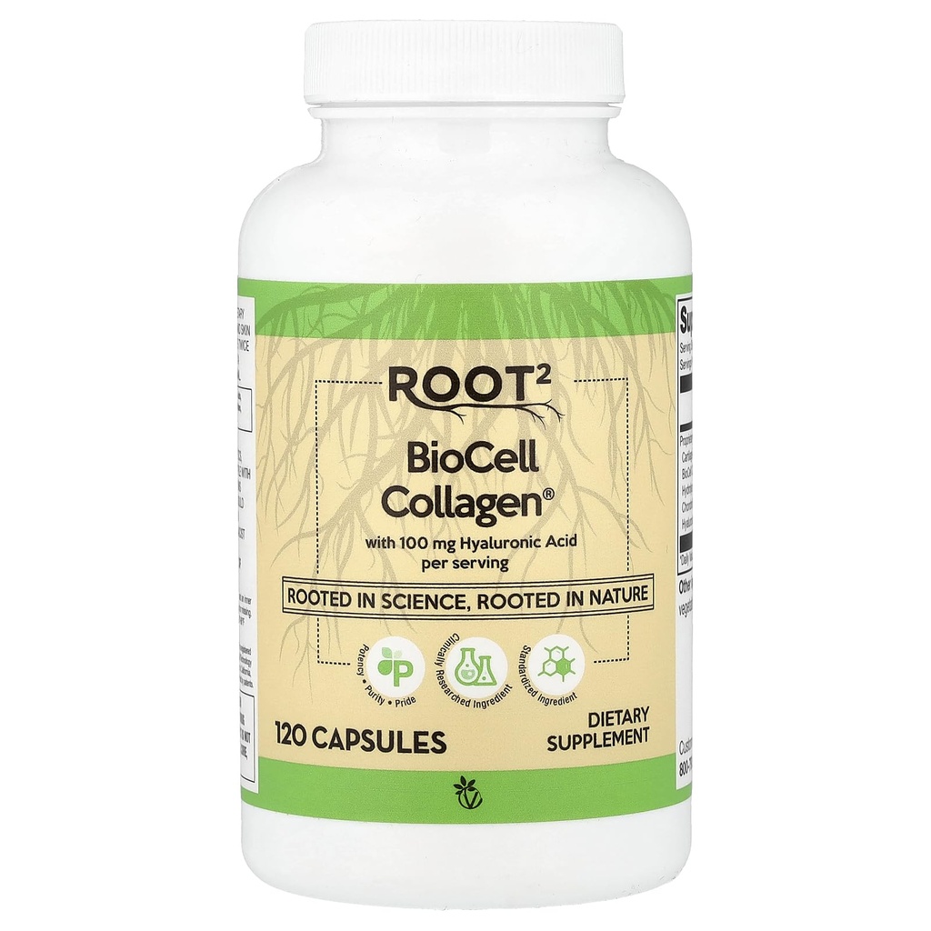Acide hyaluronique Vitacost avec Collagène II BioCell - 100 mg par portion - 120 Capsules