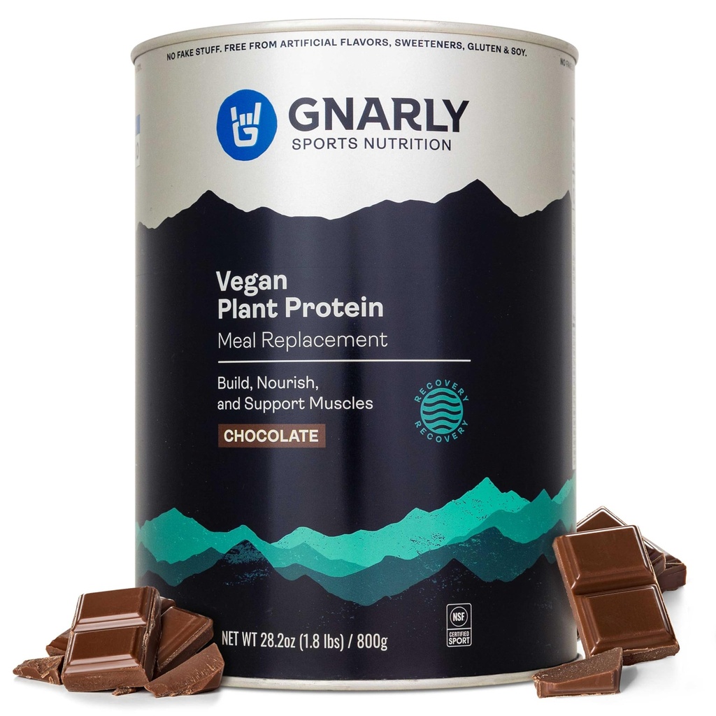 Gnarly Nutrition Vegan Plant Protein – Chocolate Vegan Protein Powder, NSF Sport Certified – Meal Replacement, Daily Nutritional Boost – Lactose Free Powder – Schokolade, 28.2 Unze