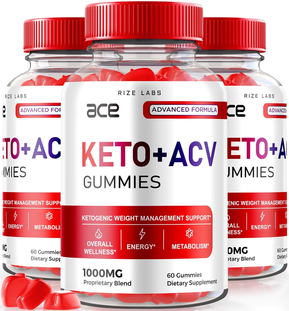 rize labs - Ace Keto ACV Gummis, Advanced Weight Loss 1000mg, Apple Cider Essig Supplement (180 Gummi)