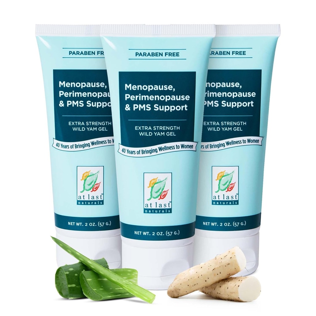 Bei Last Naturals Wild Yam Gel Extra Strength Menopause Relief, Perimenopause Support und PMS Relief, kann helfen, natürliche Reduzieren Hot Flashes (2 oz, 3 Pack)