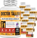 NuBest docteur Taller enfants avec multivitamines, multiminéraux, comprimés à croquer au calcium, supplément de calcium pour les enfants 2 à 9 ans - Arôme de raisin - Aide les enfants en bonne santé - 12 Pack