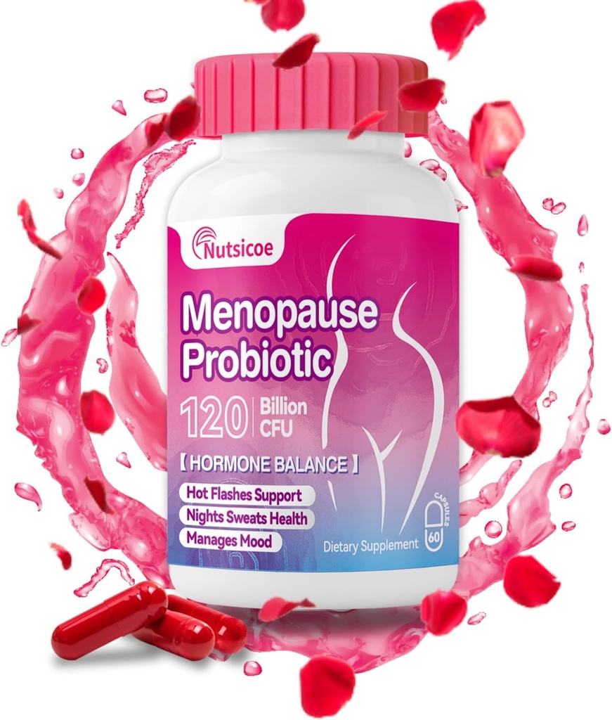 Frauen Menopause Supplement - 120 Billion CFU Frauen Probiotika für pH Balance - All-Naturale Probiotika für Heiße Flashes, Nacht-Sweats, Mood Swings & Hormon Balance - 60 Kapseln
