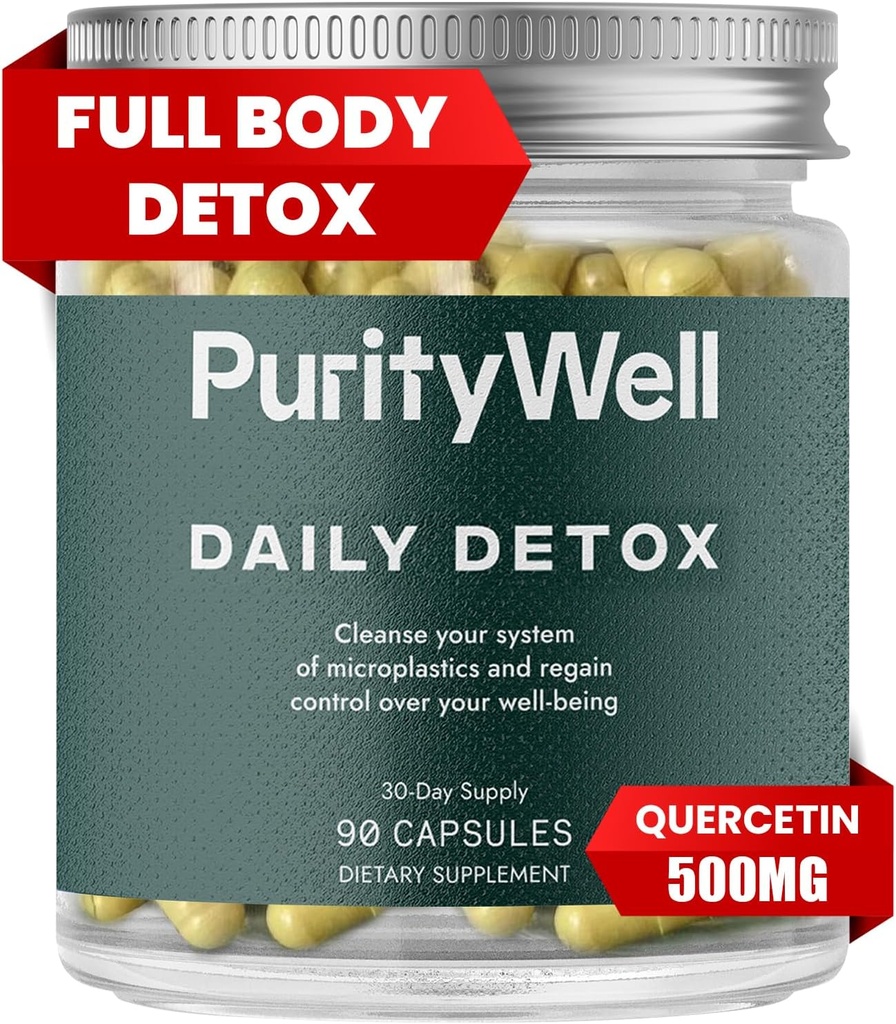 Full-Body Support Supplement mit Quercetin 500mg, Vitamin C & L-Cystein – unterstützt Atmungs-, Leber- und Verdauungsgesundheit – 90 Kapseln