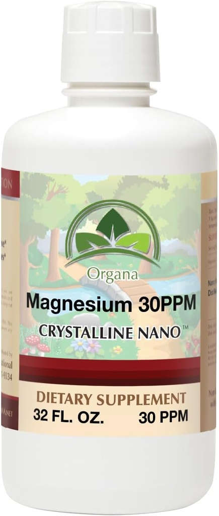 Organa Pure Crystalline Liquid Magnesium Supplement - 30 PPM - High Absorption Magnesium (32 oz.)