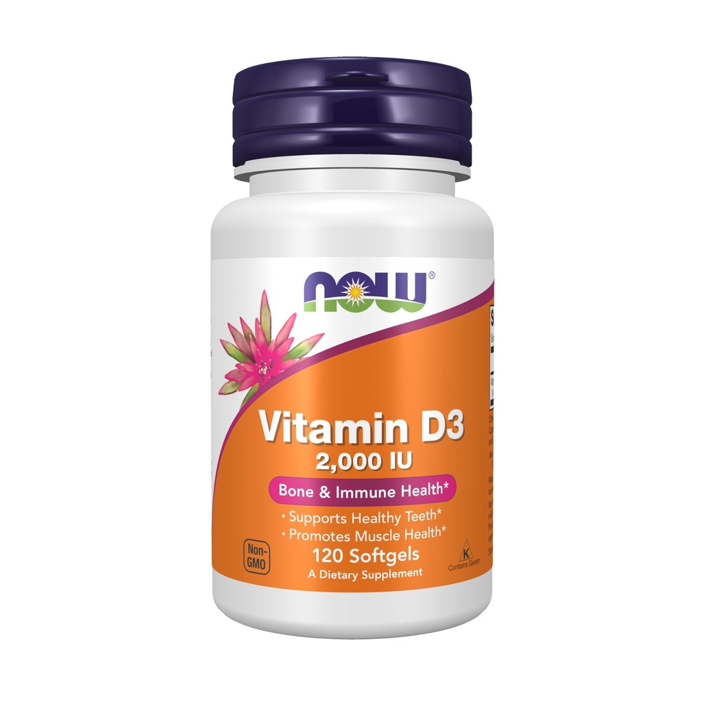JETZT Nahrungsergänzungsmittel, Vitamin D-3 2.000 IU, Hohe Potenz, strukturelle Unterstützung*, 120 Softgels