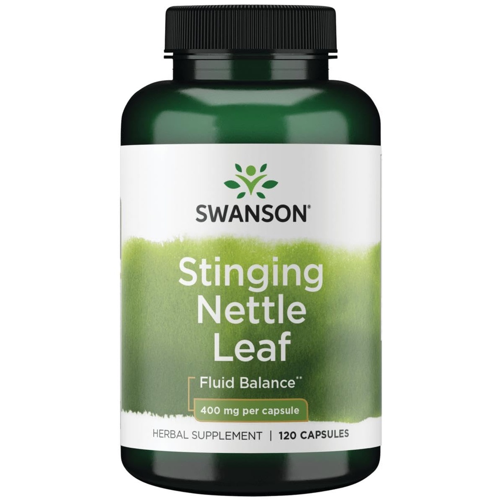 Swanson Sting Nettle Leaf (Urtica Dioica) - Kräuterergänzung Förderung Urinary Tract & Respiratory Health Support - Kann gesunde Fluid Balance unterstützen - (120 Kapseln)