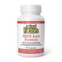 Facteurs naturels, formule MSM articulaire, soutient l'articulation saine, le muscle et le cartilage avec la glucosamine et le sulfate de chondroïtine, 90 capsules (90 portions)