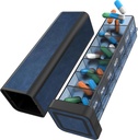 Pill Organizer 1 Mal am Tag, Pille Box 7 Tage, Wöchentliche Reise Pille Fall, Täglich große Medikamente Halter Container, Einmal täglich Pillenspender für Vitamin, Medizin, Pillen, Supplement (Blau)
