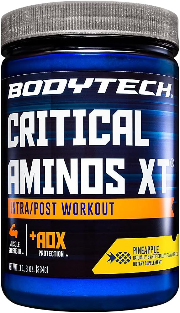 BODYTECH Critical Aminos XT Intra/Post Workout Ananas - Unterstützt Muskelrückgewinnung (11.8 Unze Pulver)