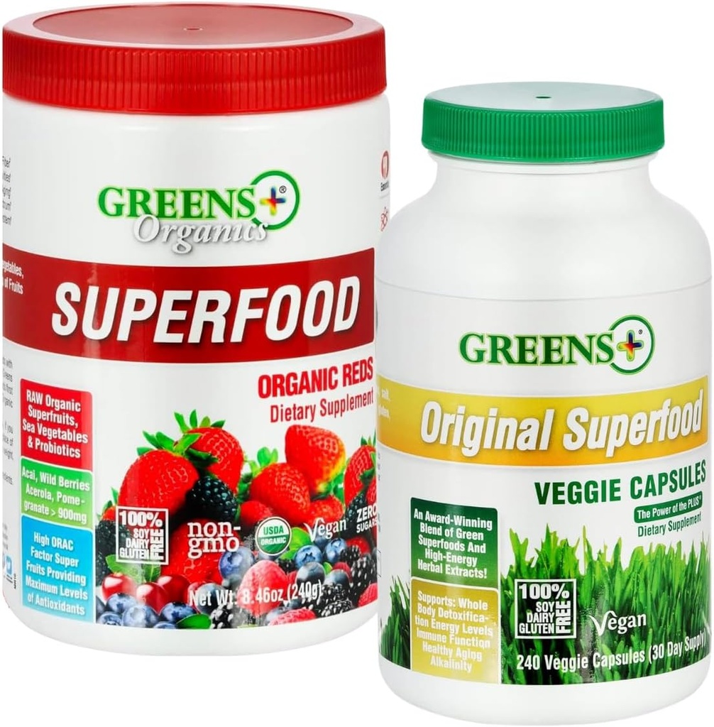 Verts+ Bio Reds Superfood Poudre Bio Super Veggie Capsules