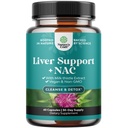 Liver Support NAC Ergänzung mit Milchdistel für Leberreiniger Detox & Repair - N Acetyl Cystein Ergänzung für Leberreiniger mit Kurkuma, Choline, Dandelion & L-Glutathione - 60 Zähler