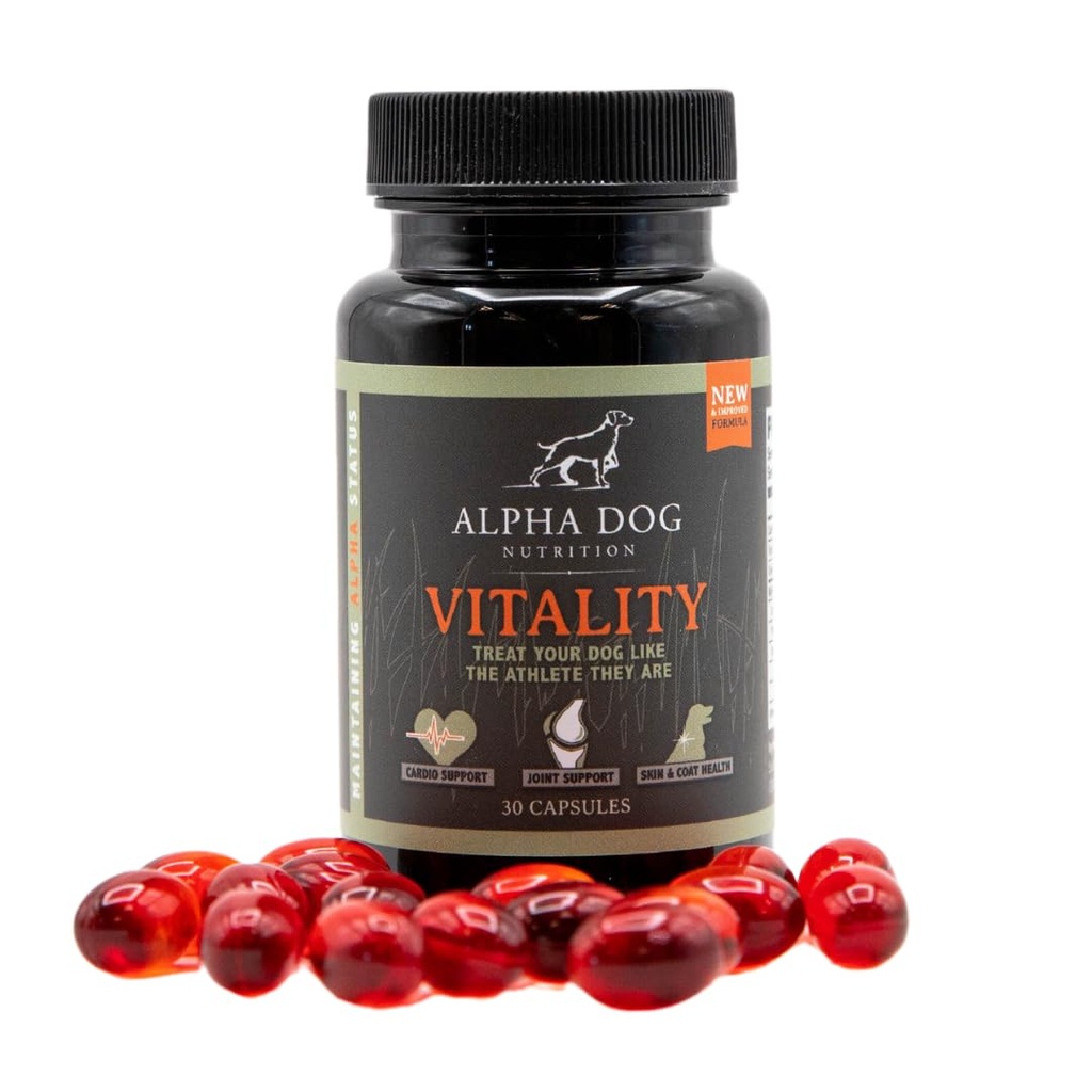 Krill Oil for Dogs - Vitalität von Alpha Dog Nutrition – Reduces Dog Allergies, Itchiness, & Shedding – fördert gesunde Haut und Mantel